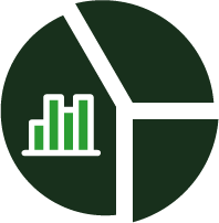 Icon of a chart representing sustainability targets and measurable impact.